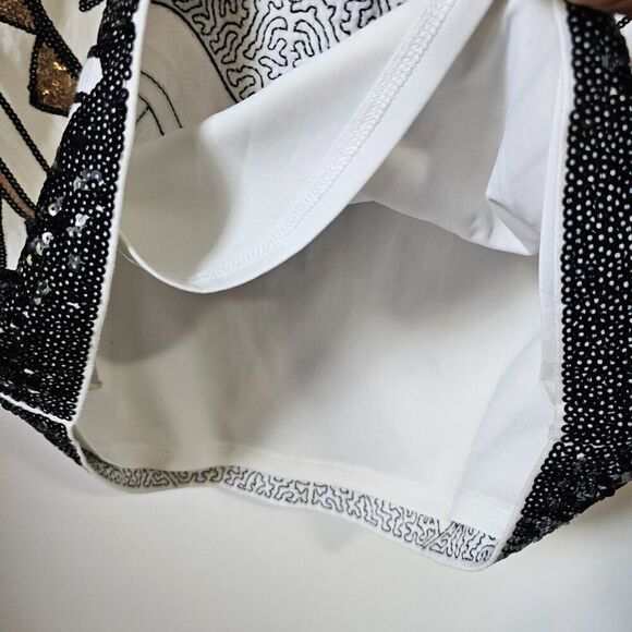 EUC EXPRESS SEQUINED MINI SKIRT GEOMETRIC PATTERN SIZE M - Picture 8 of 14